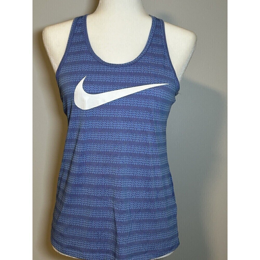 Nike Dri-Fit Racerback Tank Top  Athletic Cut Blue Medium